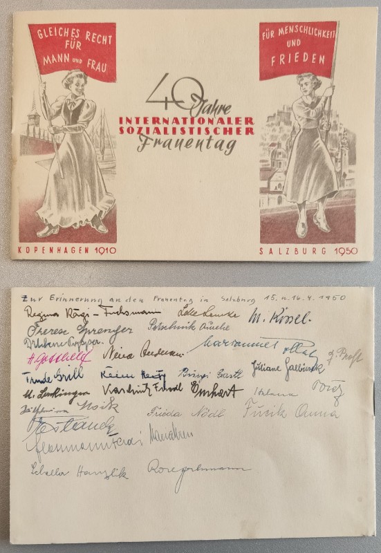 Programmheft „40 Jahre Internationaler Frauentag“, Salzburg 1950. Programmheft „40 Jahre Internationaler Frauentag“, Salzburg 1950.