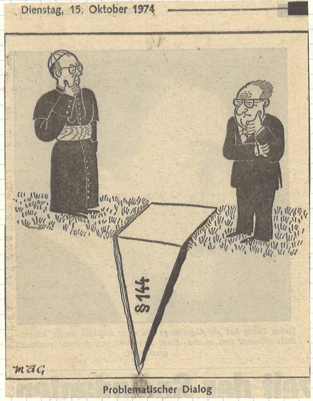 Karikatur der Zeitung Kurier vom 15.10.1974 Karikatur der Zeitung Kurier vom 15.10.1974