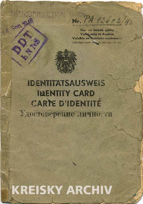 Viersprachiger Identitätsausweis aus 1946