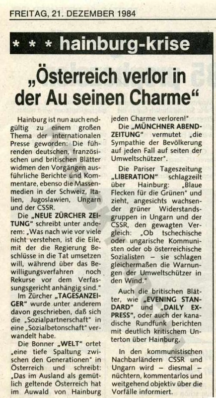 Kurier vom 21. 12. 1984