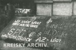 Graffiti aus 1949. Die Linkssozialisten (Linksblock) traten 1949 zusammen mit der KPÖ bei den Nationalratswahlen an.