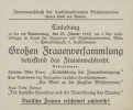 Einladung zu einer Frauenversammlung der Bürgerlich-demokratischen Partei am 4.2.1919 in Wien.