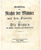 Flugschrift „Gleichstellung aller Rechte der Männer mit den Frauen“, 1848